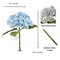 Ariane Real Touch Artificial Mixed Blue Hydrangea Flowers, 20” Silk Floral Stems, Set of 3, Faux Blue Flower Stems for Weddings & Home Décor